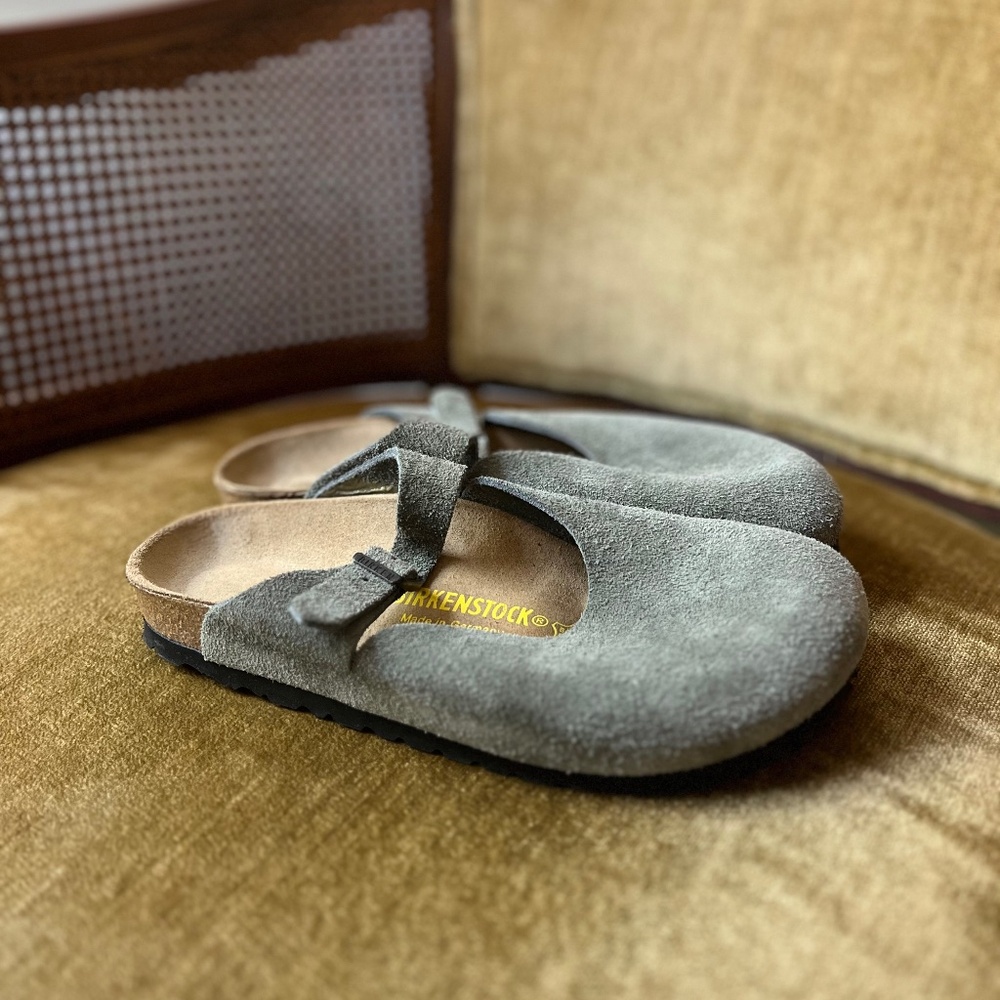 Birkenstock Slate Blue Suede MaryJane Flats